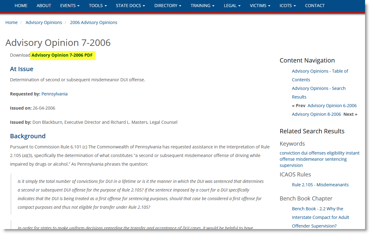 07_-_Highlighted_link_to_download_the_individual_PDF_for_Advisory_Opinion_7-2006.png
